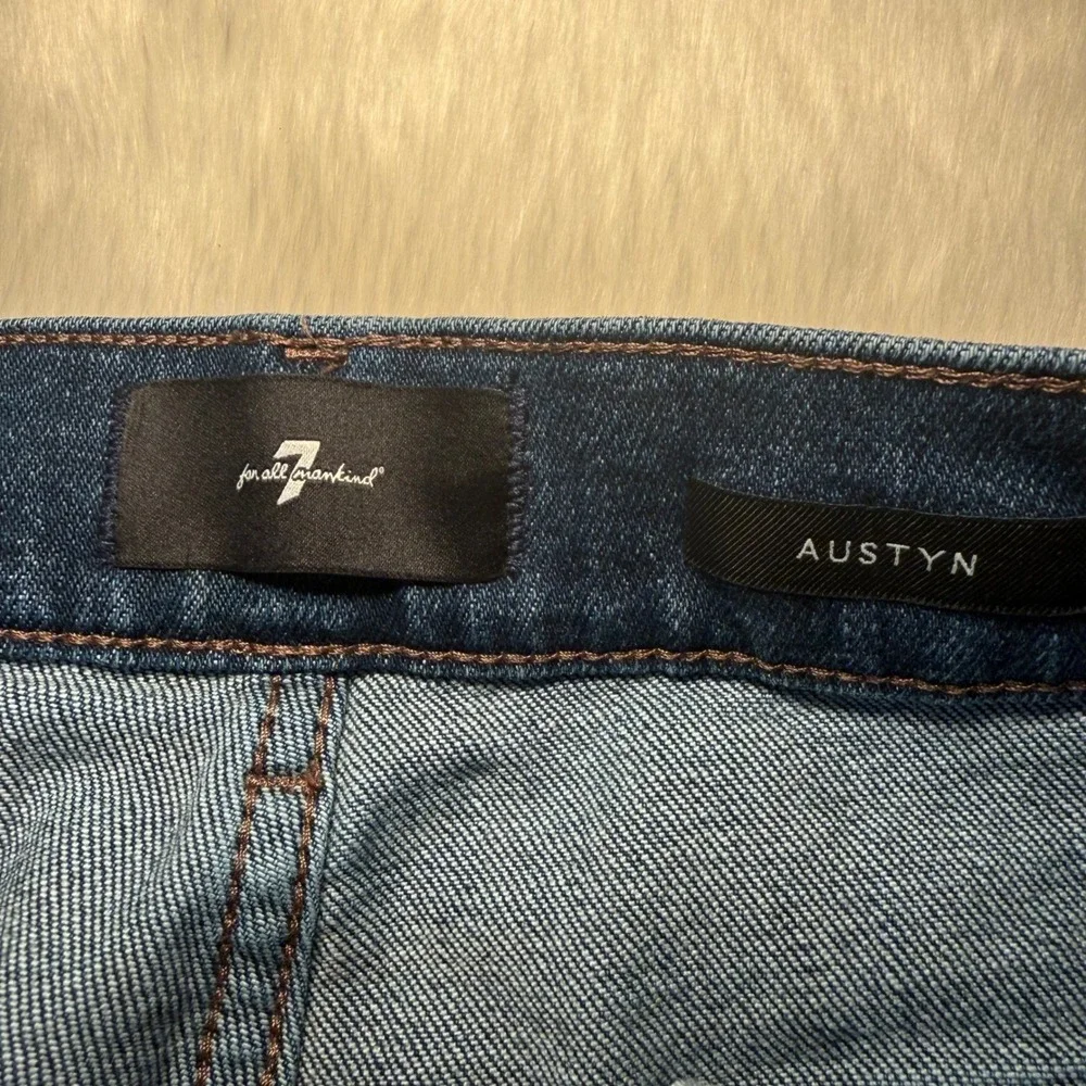 7 For All Mankind Austyn Relaxed Straight Leg Jeans Dark‎ Indigo Blue Size 29